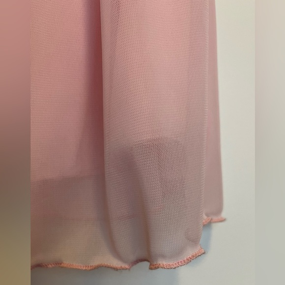 Vintage Knee Length Satin/Chiffon Light Pink Formal Dress - Picture 6 of 16